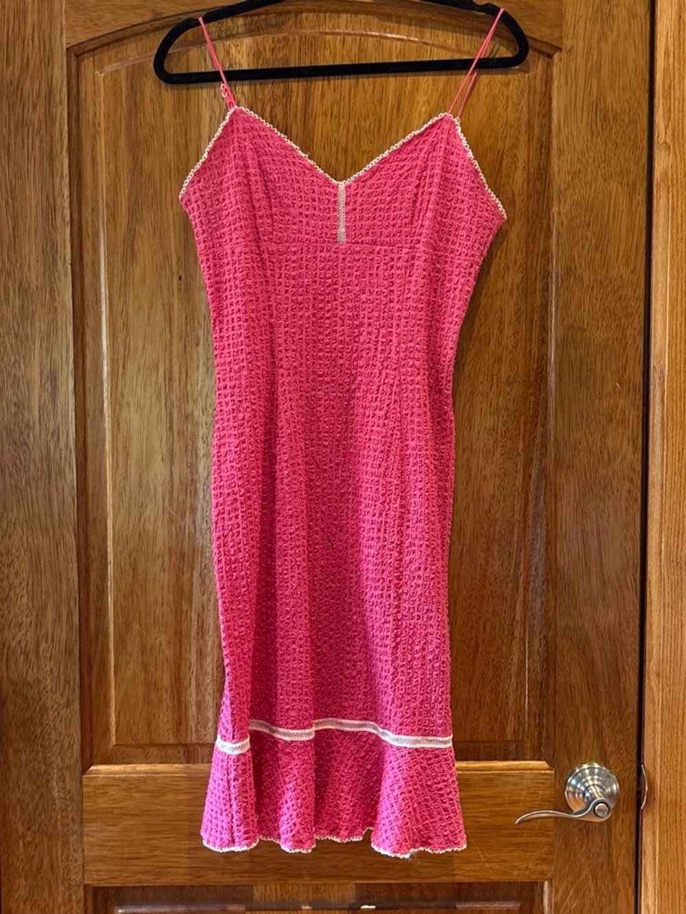 Pink Betsey Johnson Midi Dress with Spaghetti Straps